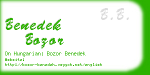 benedek bozor business card